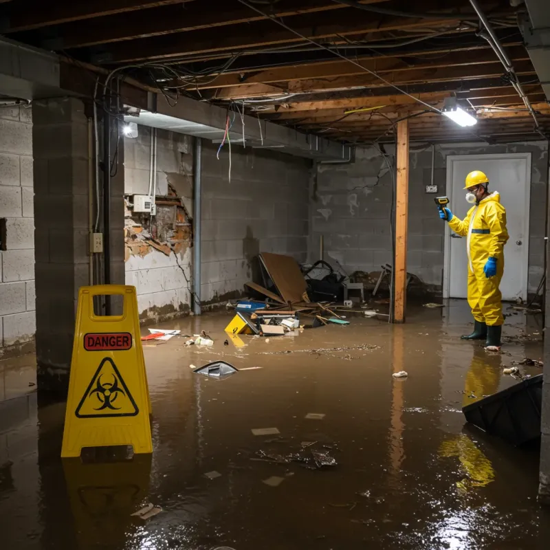 Flooded Basement Electrical Hazard in Benton, AR Property